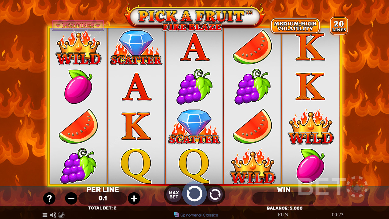 Pick A Fruit Fire Blaze Recensione di BETO Slots