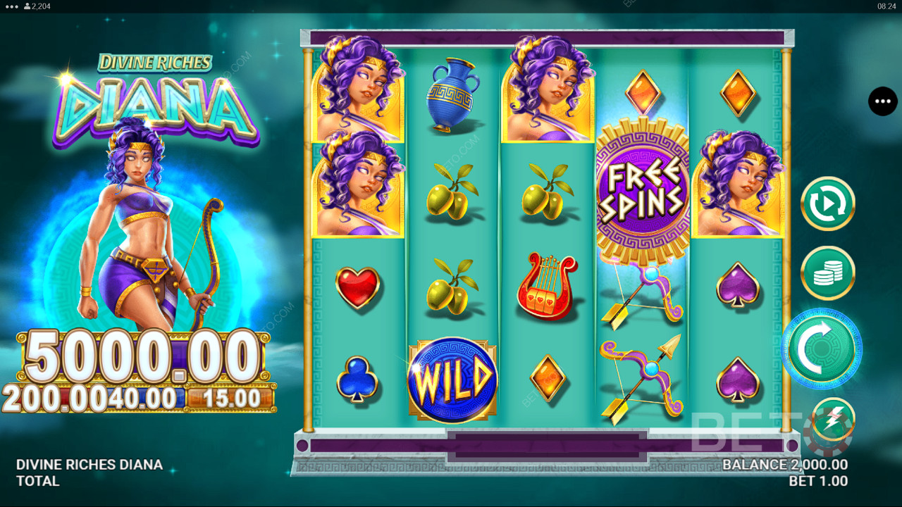 Divine Riches Diana Recensione di BETO Slots