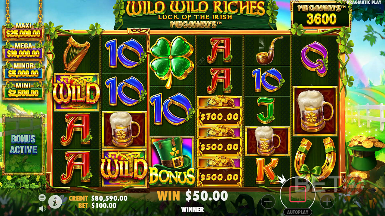 Le caratteristiche dei bonus spiegate in Wild Wild Riches Megaways da Pragmatic Play