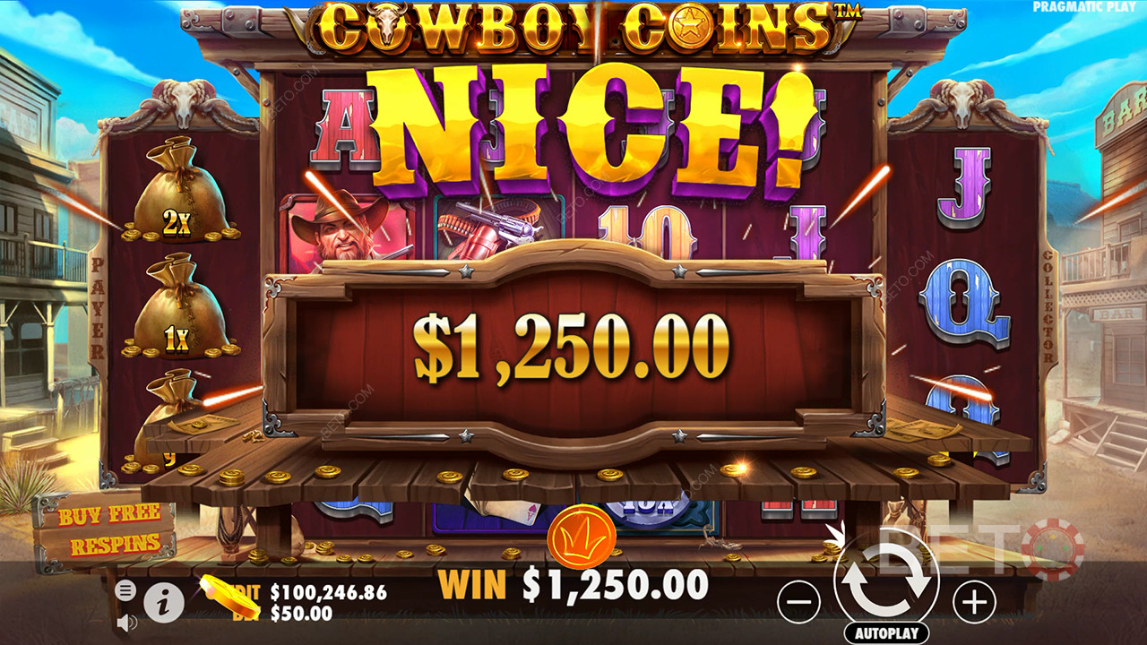 Vinci 30.000x la tua puntata nella Video Slot Cowboy Coins!