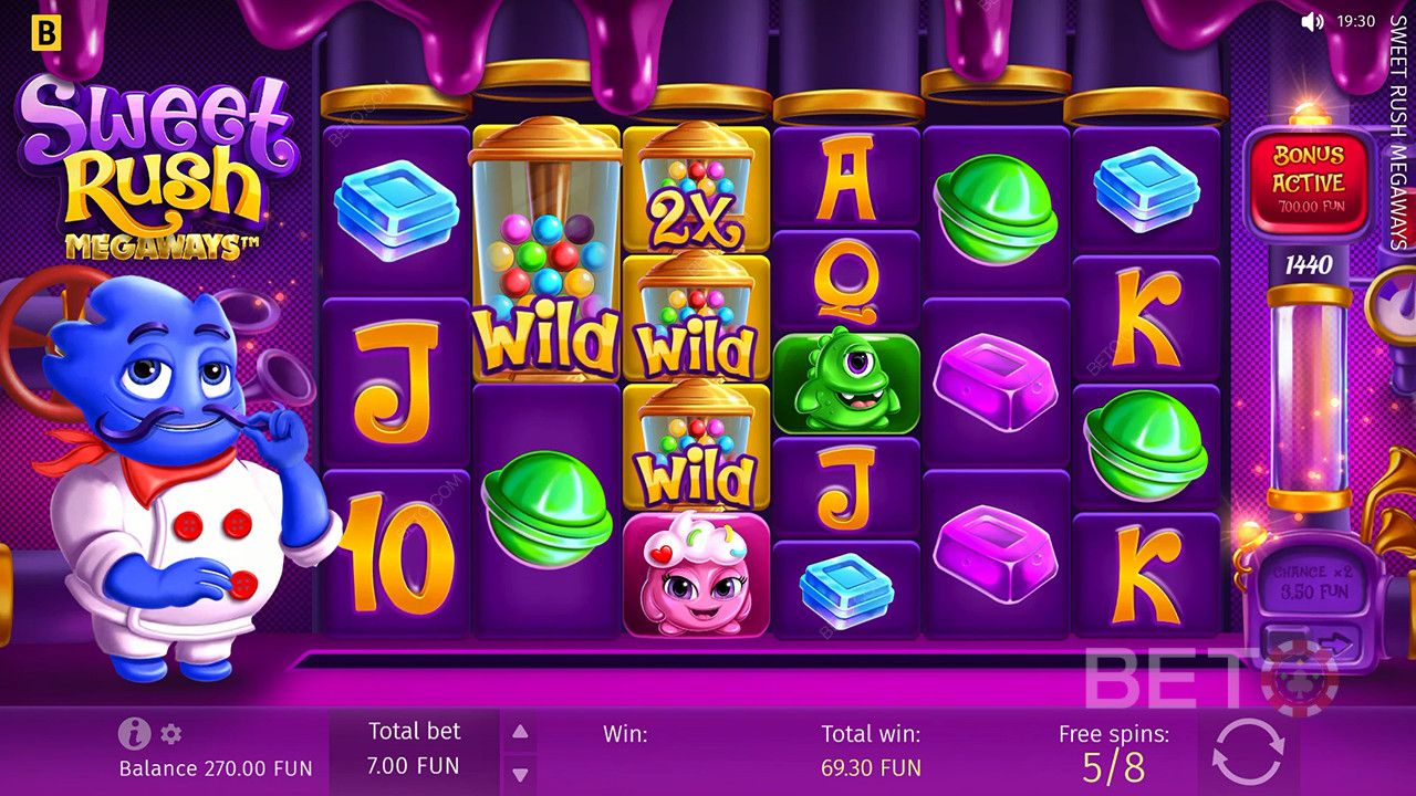 Recensione di Sweet Rush Megaways da parte di BETO Slots