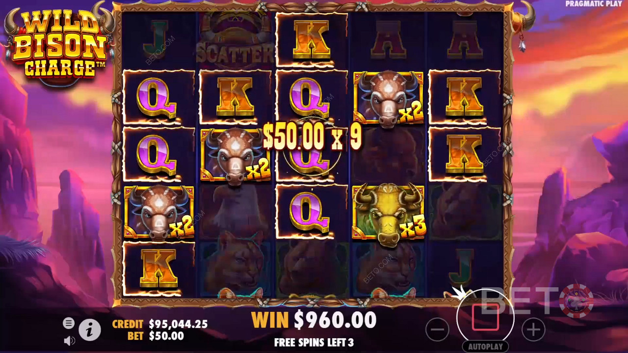 Le funzioni bonus spiegate in Wild Bison Charge da Pragmatic Play