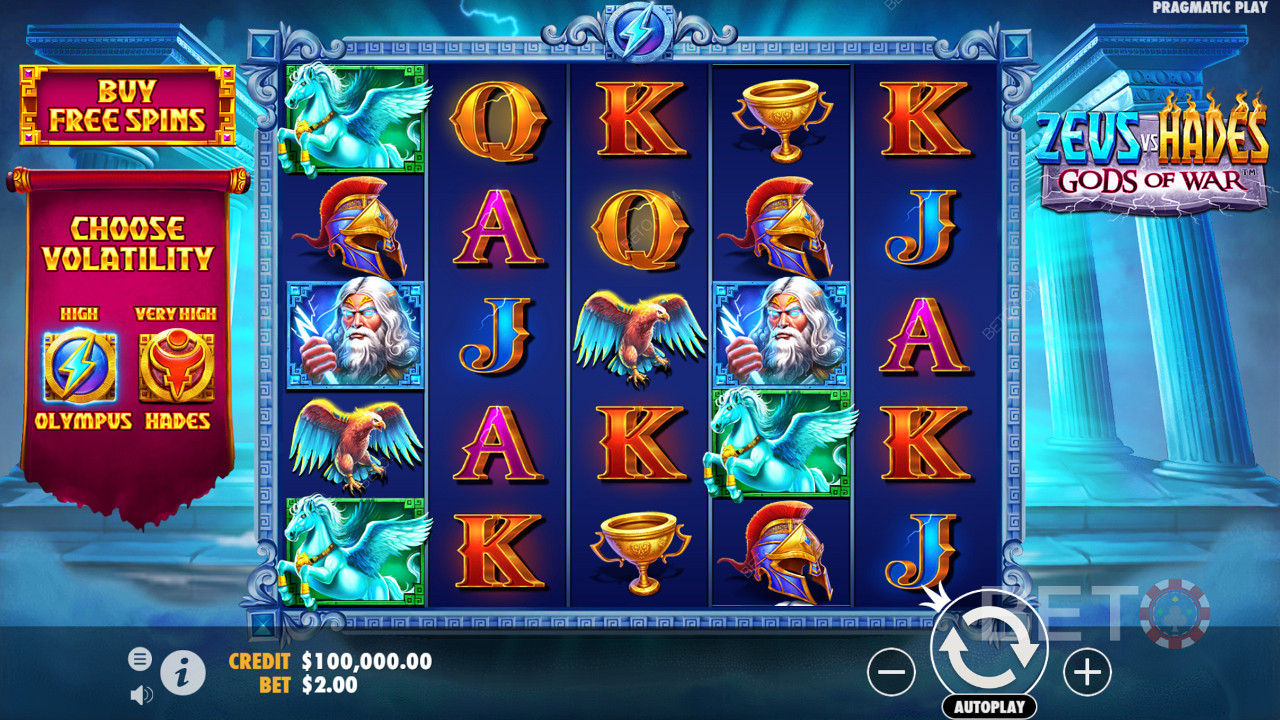 Vinci 15.000x della tua puntata nella slot machine Zeus vs Hades - Gods of War!