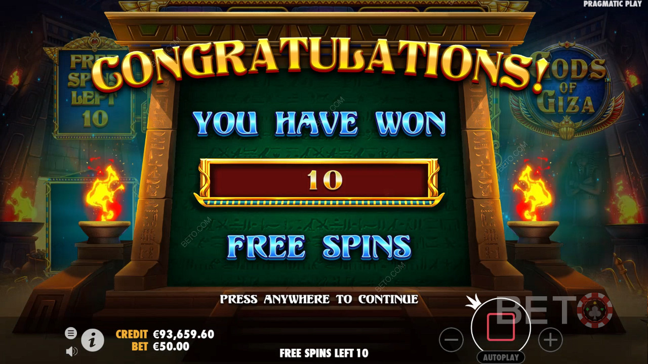 Le caratteristiche dei bonus spiegate in Gods of Giza da Pragmatic Play