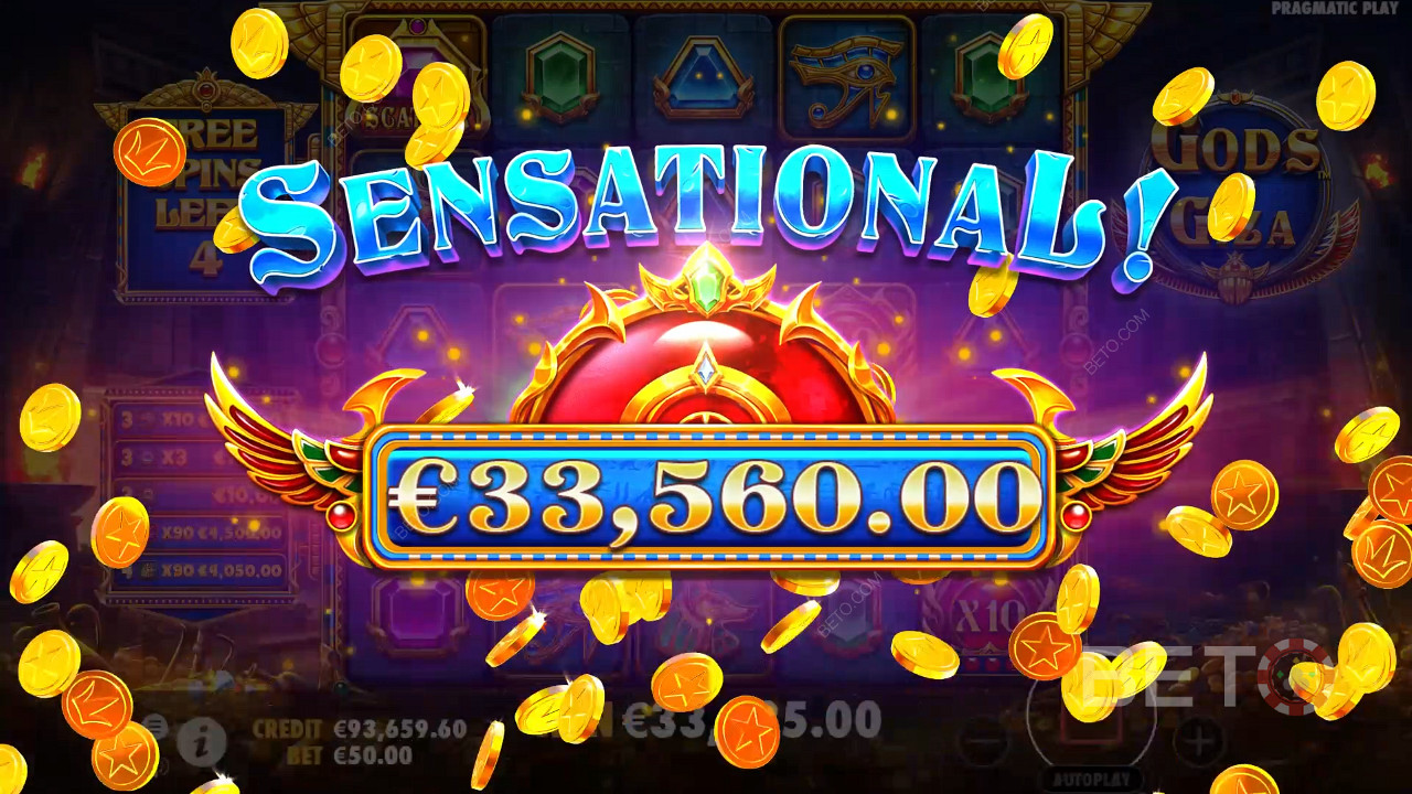 Vinci 5.000x la tua puntata nella slot machine Gods of Giza!