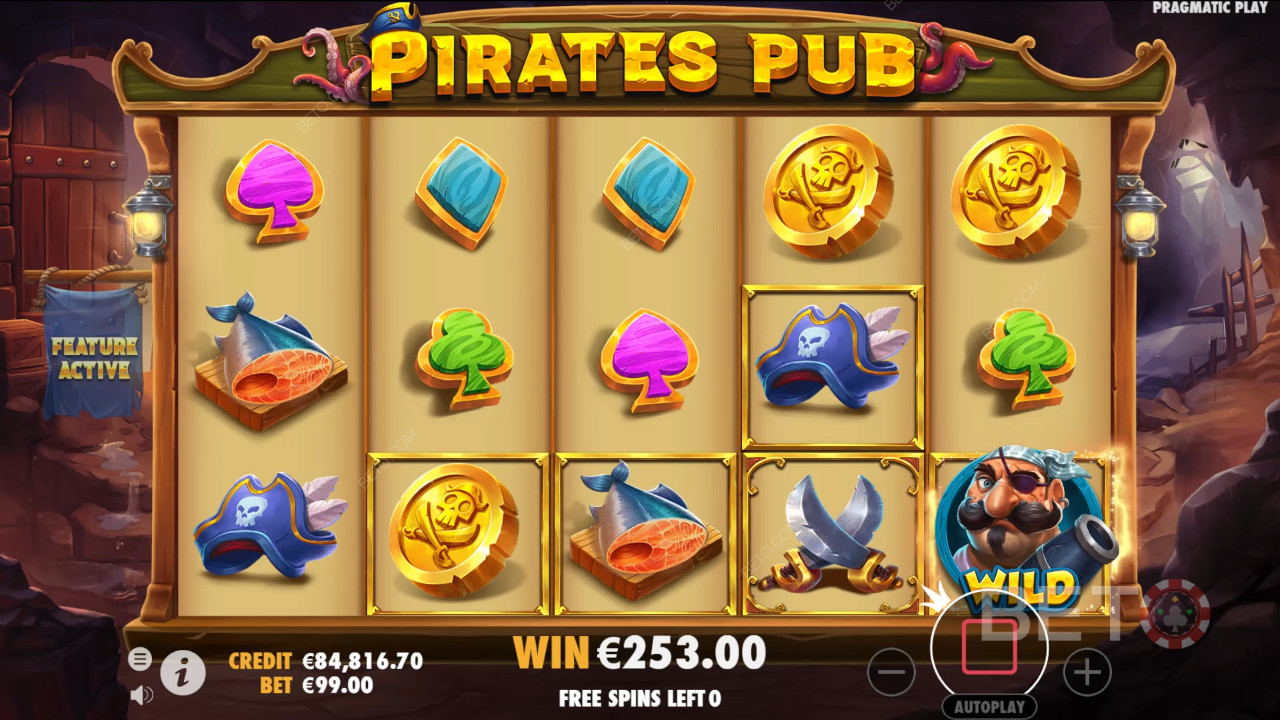 Le caratteristiche dei bonus spiegate in Pirates Pub da Pragmatic Play