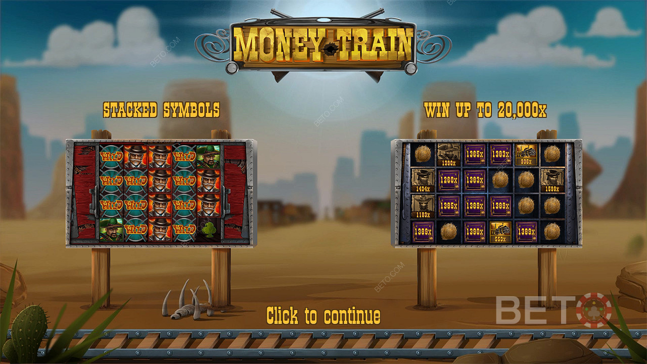 Divertitevi a inseguire una vincita massima di 20.000x della vostra puntata nella slot online Money Train