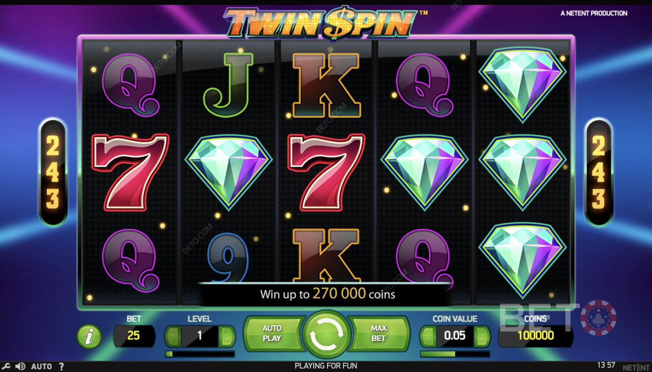 Ottieni il tuo bonus di benvenuto o altre offerte bonus oggi stesso e prova i tuoi giri bonus con la slot Twin Spin.