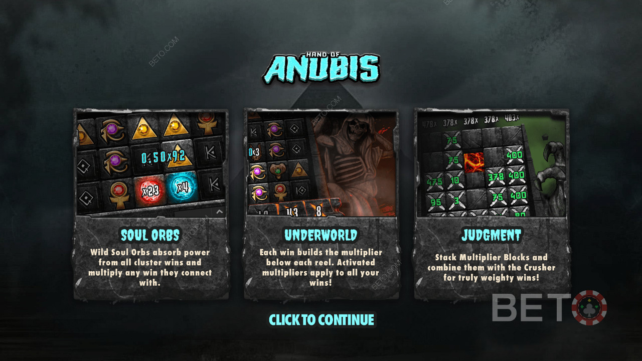 Godetevi le 3 eccezionali funzioni della slot online Hand of Anubis