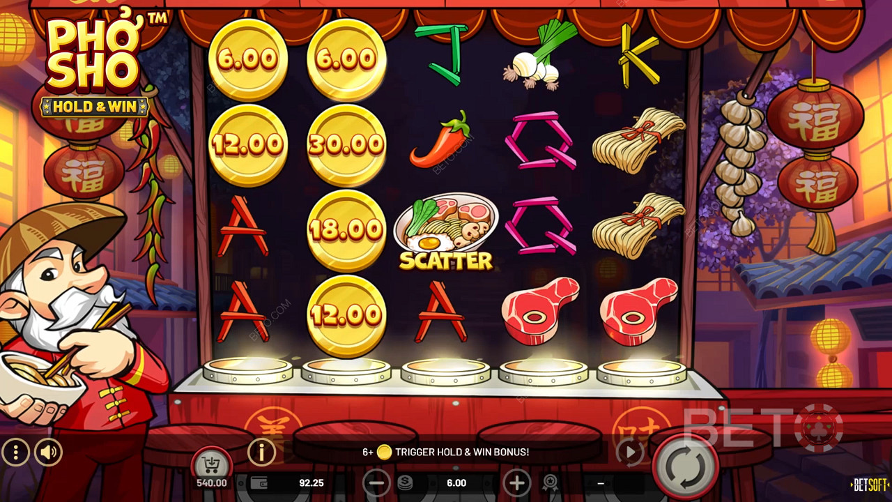 Caratteristiche bonus spiegate in Pho Sho da Betsoft