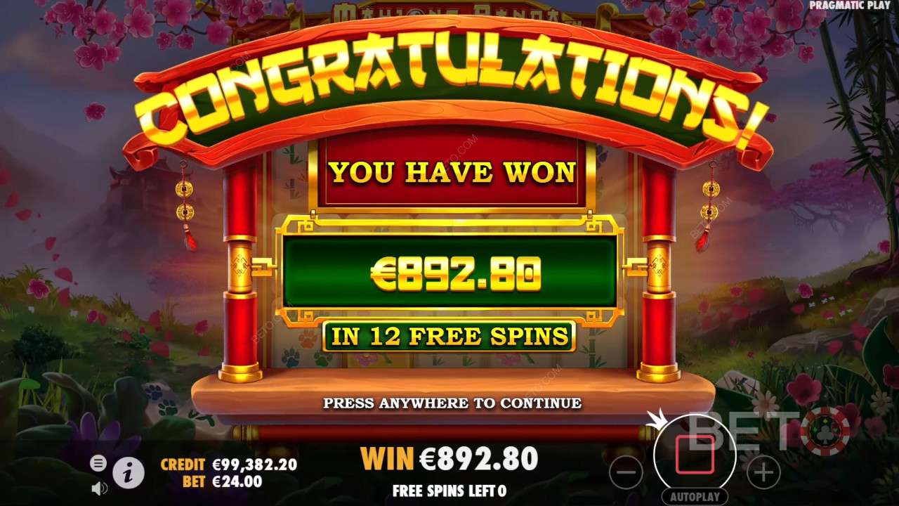 Vinci 5.000x la tua puntata nella slot machine Mahjong Panda!