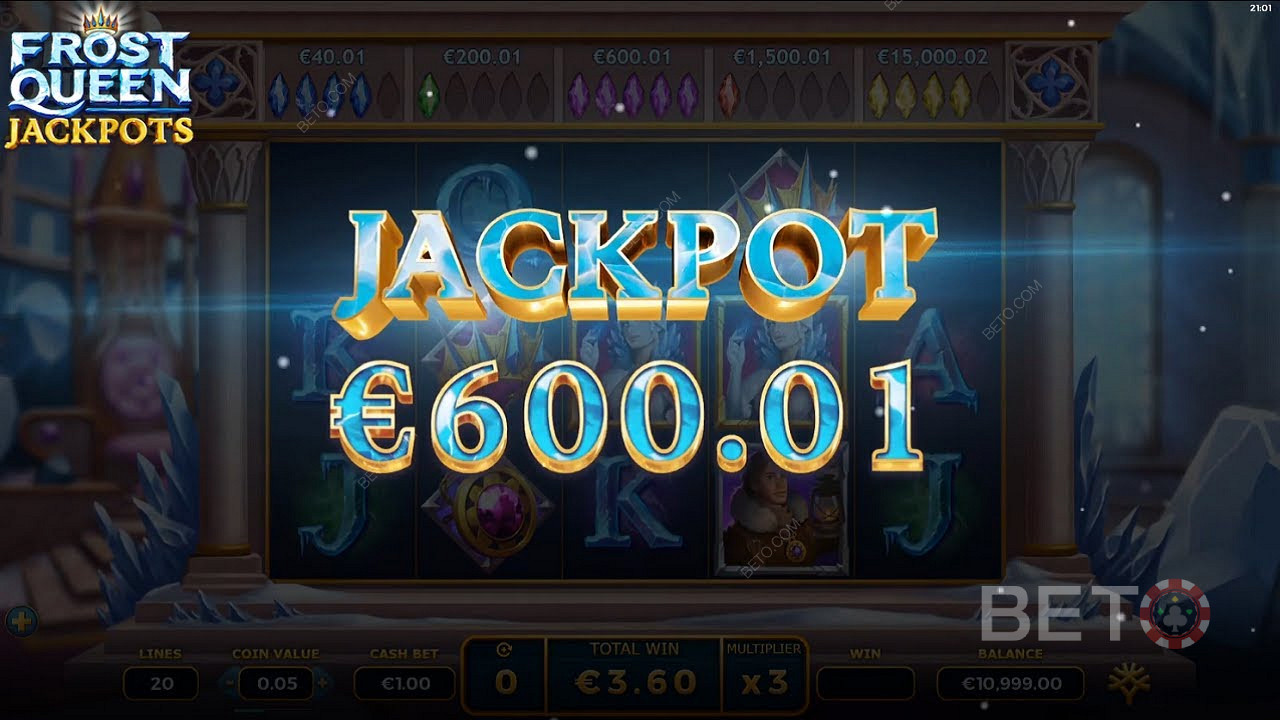 Ottenere un jackpot del valore di 600 euro con Frost Queen Jackpots