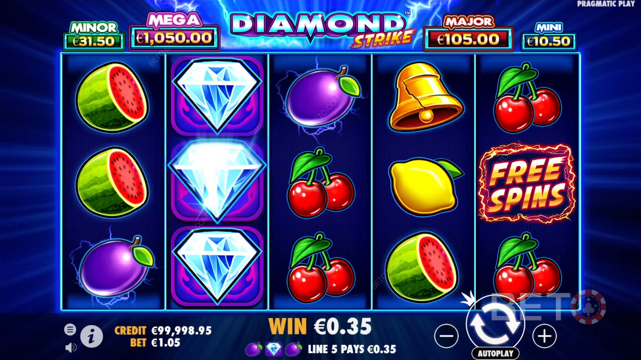 Le caratteristiche dei bonus spiegate in Diamond Strike da Pragmatic Play