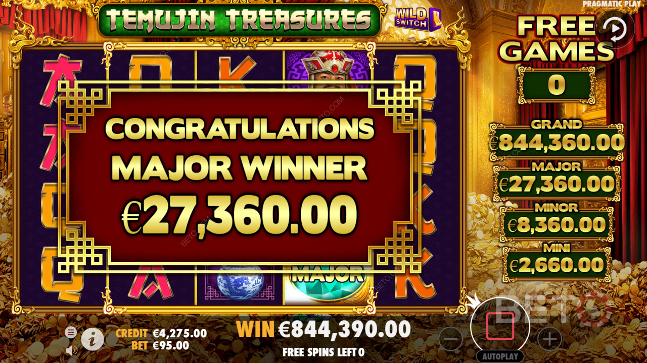 Temujin Treasures include 4 jackpot ad alto rendimento
