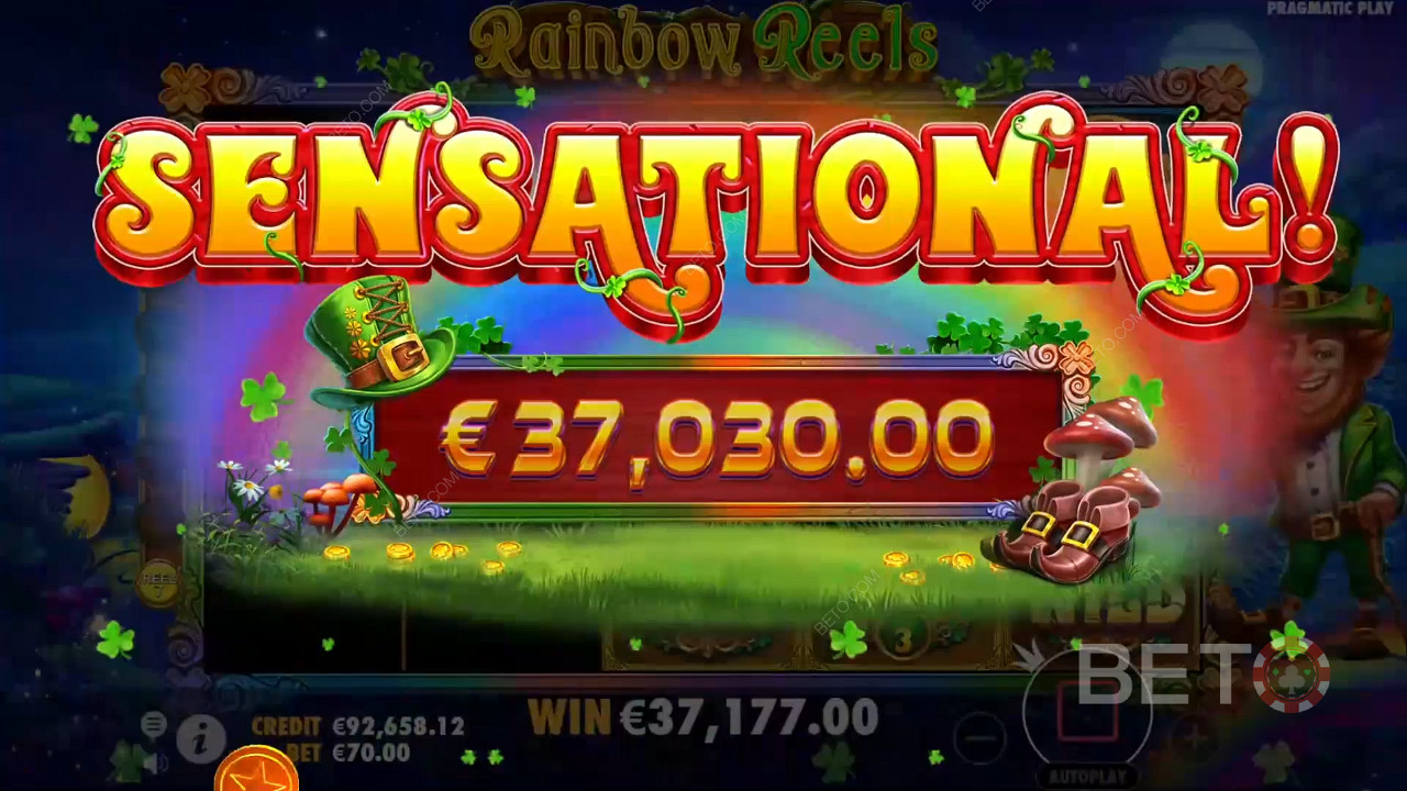 Vinci 5.000x la tua puntata nella slot online Rainbow Reels!