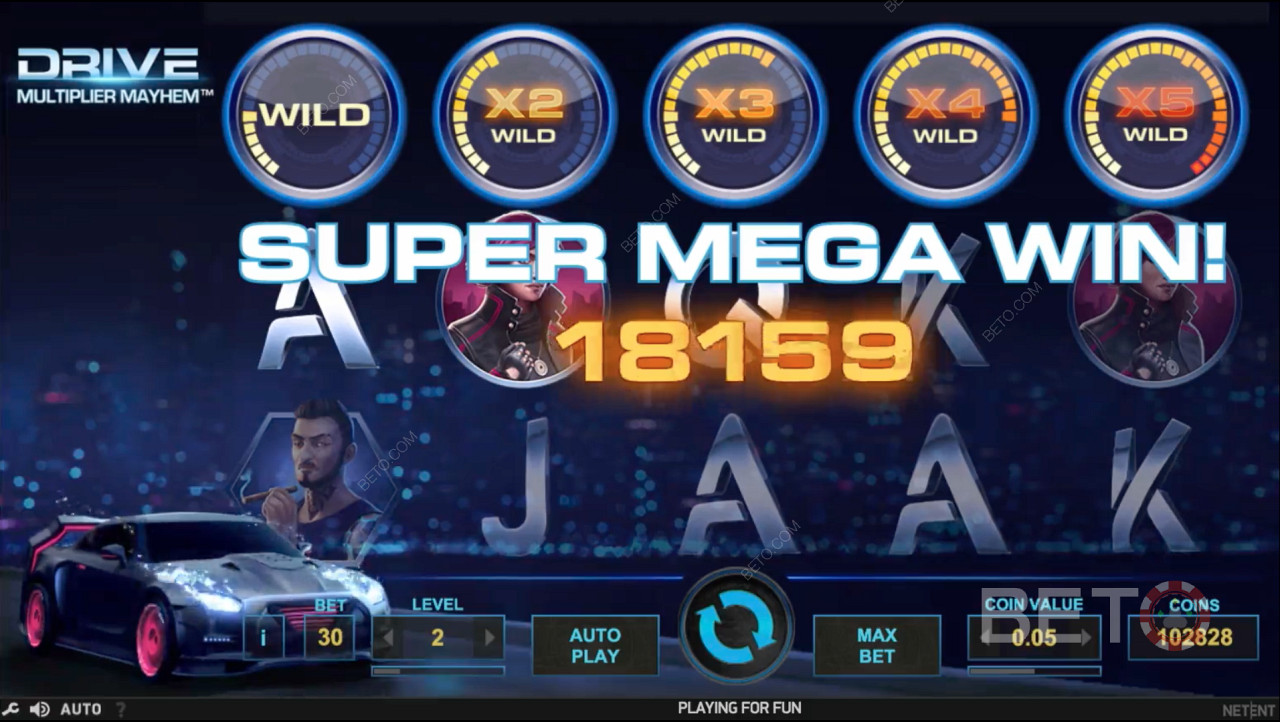 Le funzioni bonus, come il Multiplier Wild, vi offrono la possibilità di vincere la SUPER MEGA WIN.