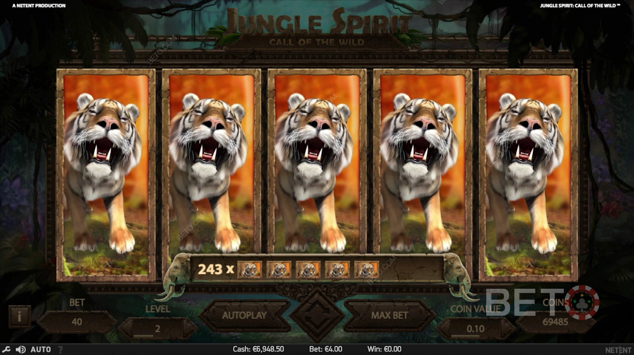 Vincita massima durante i giri gratis in Jungle Spirit: Call of the Wild
