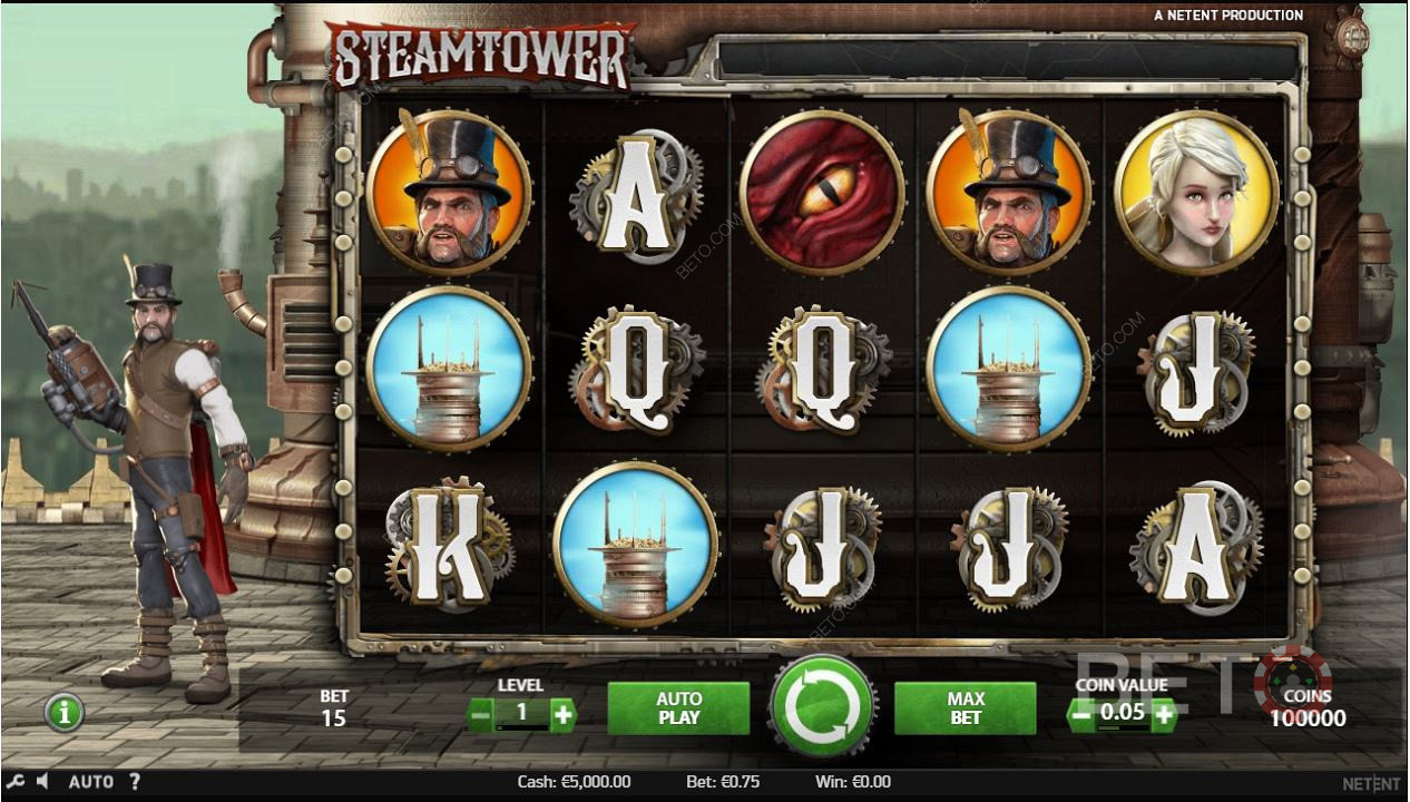 La percentuale di vincita della Steam TowerSlots è del 97,04%.