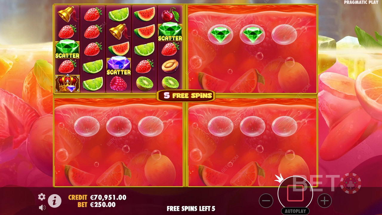 Le funzioni bonus spiegate in Juicy Fruits Multihold di Pragmatic Play
