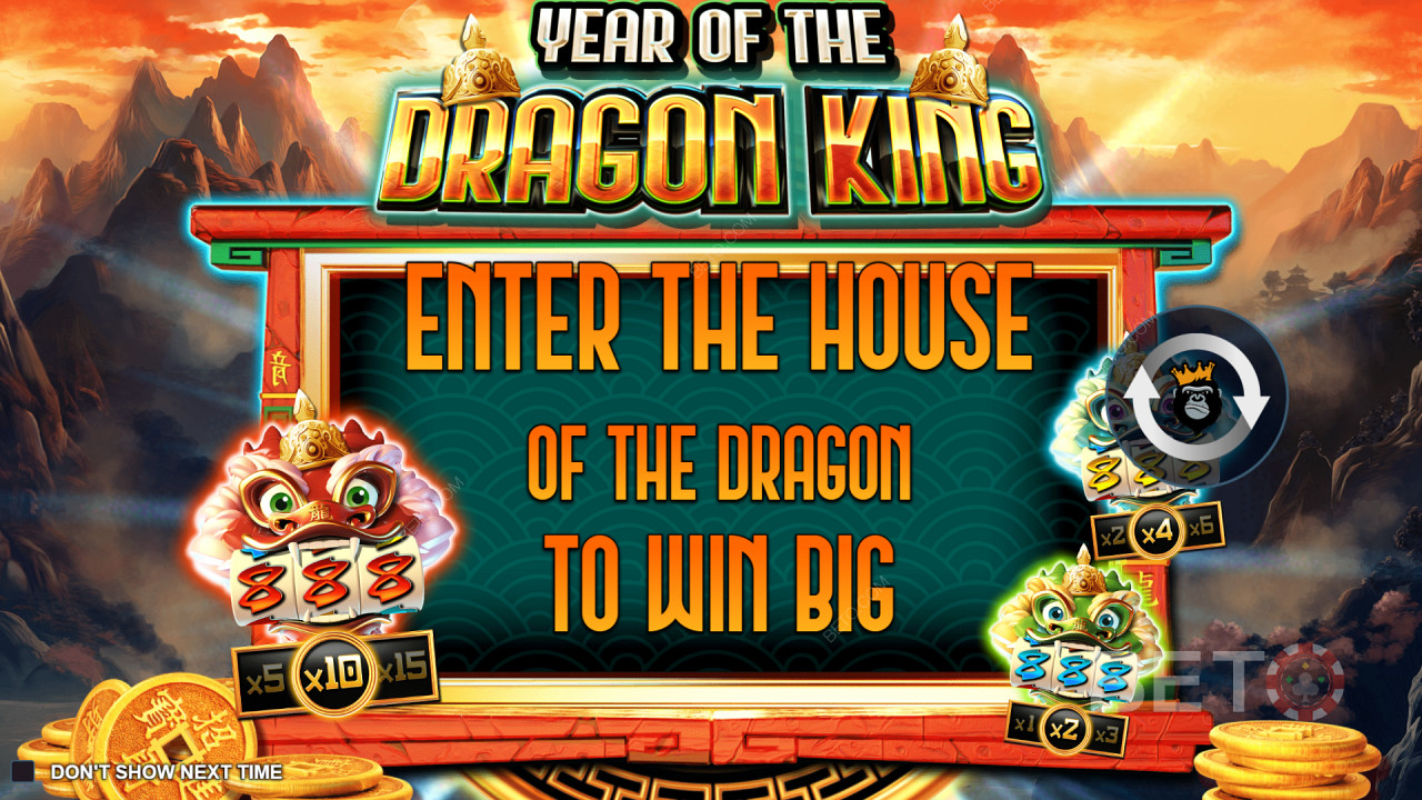 Divertiti con fino a 5 mini slot machine nella slot Year of the Dragon King