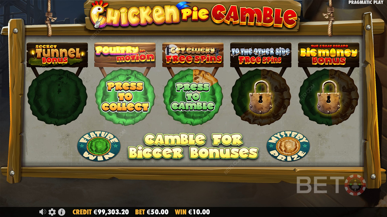 Le caratteristiche dei bonus spiegate ne La grande fuga dei polli da Pragmatic Play