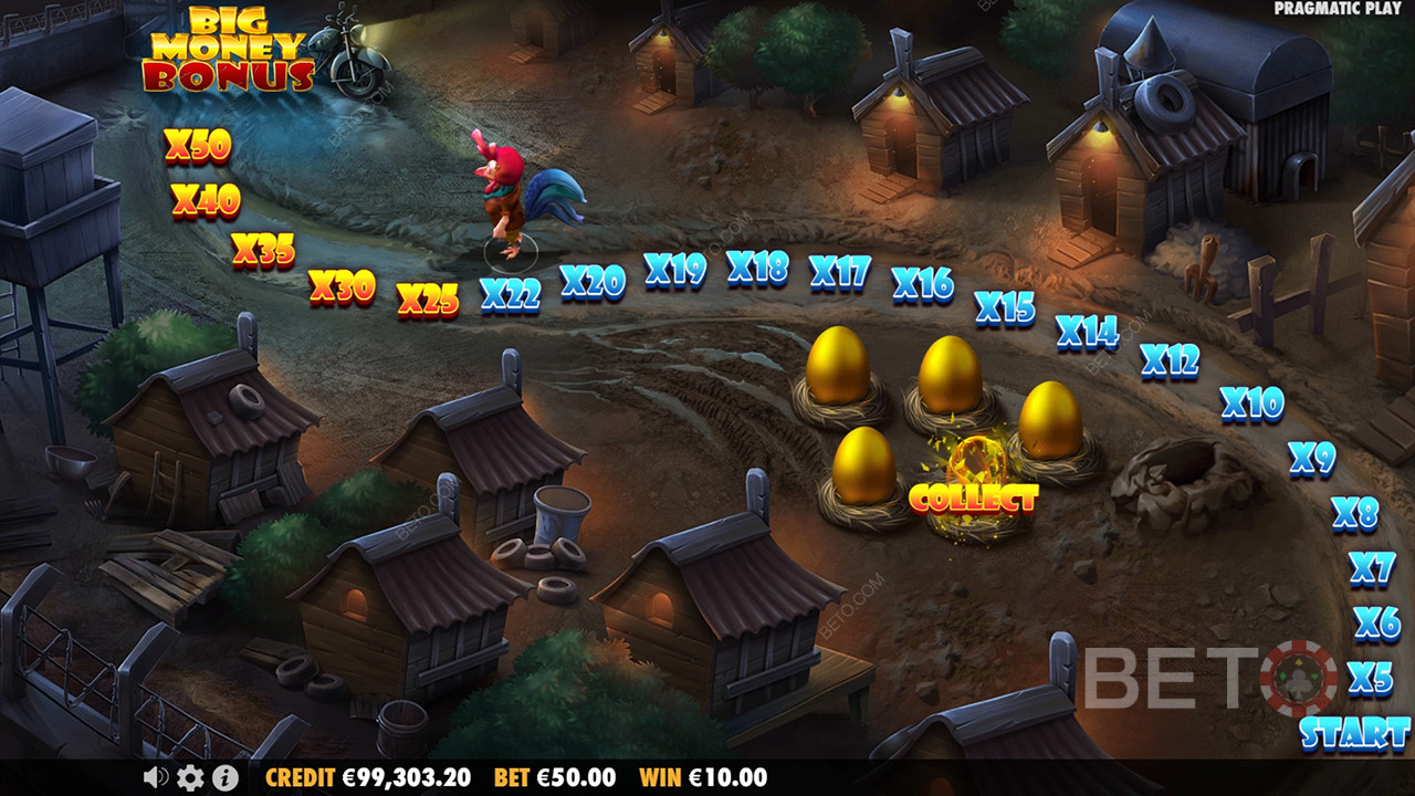 Vinci 5.000x la tua puntata nella slot machine The Great Chicken Escape!