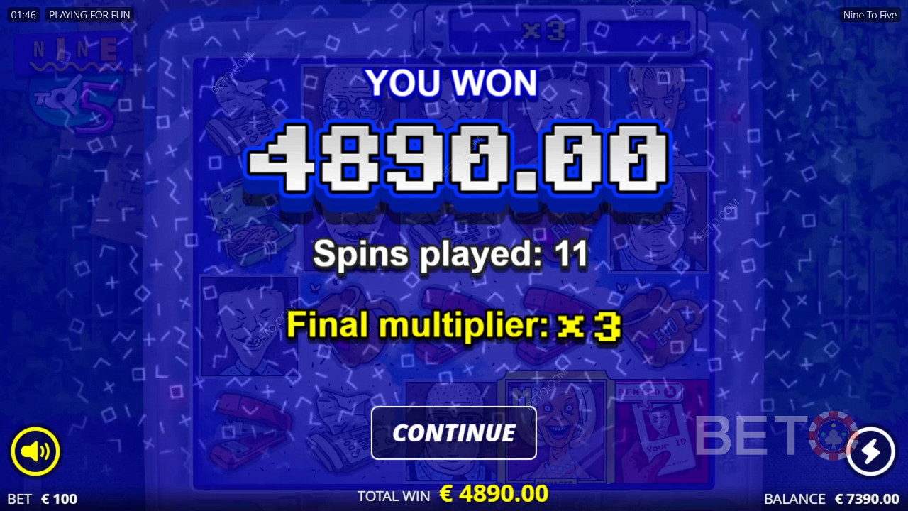 Vinci 9.217 La tua puntata nella video slot Nine To Five!