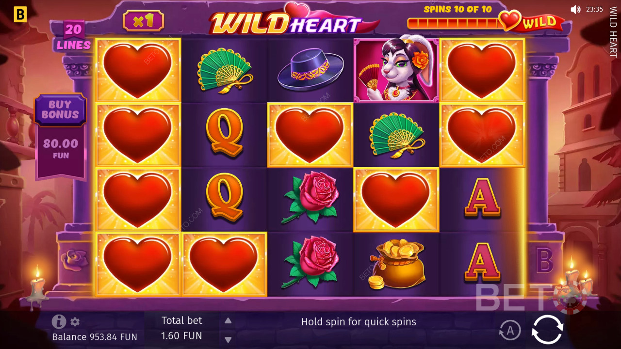 Recensione di Wild Heart da parte di BETO Slots