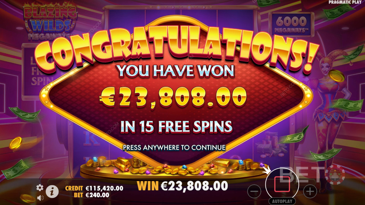 Vinci 10.000x la tua scommessa nella video slot Blazing Wilds Megaways!