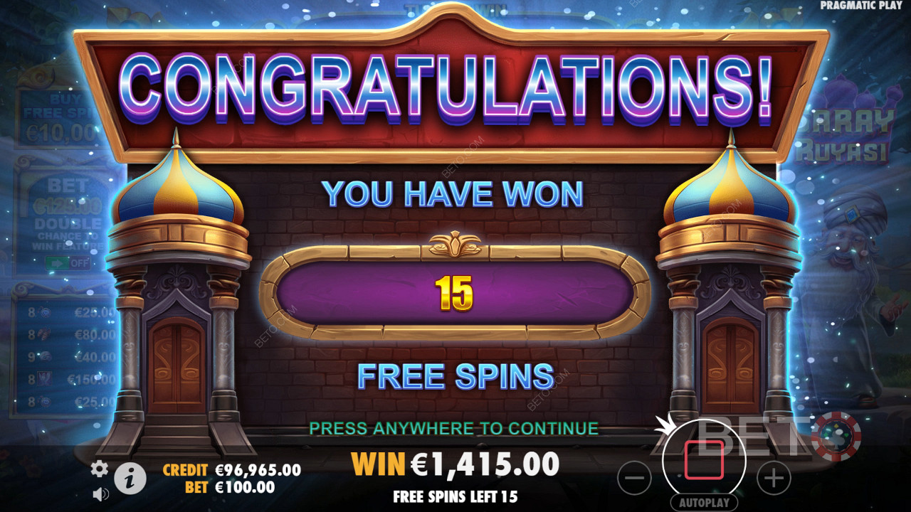 Le funzioni bonus spiegate in Saray Ruyasi da Pragmatic Play