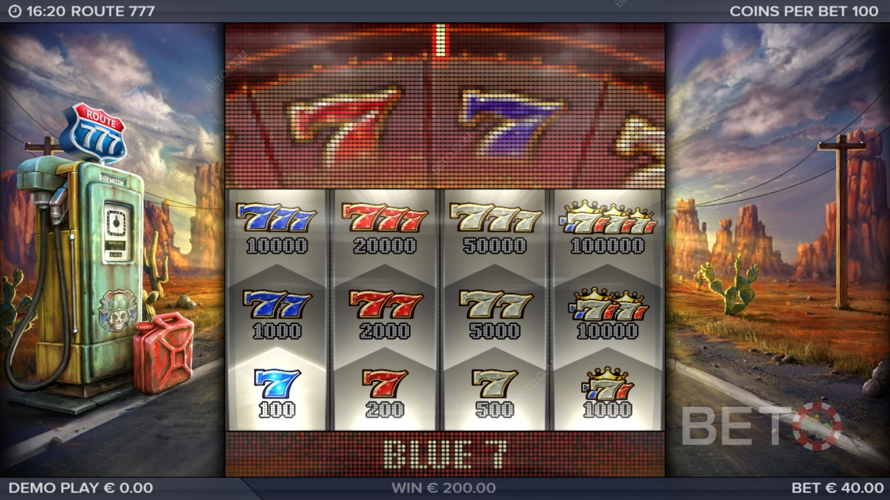 Vinci 4.000x la tua puntata nella slot online Route 777!