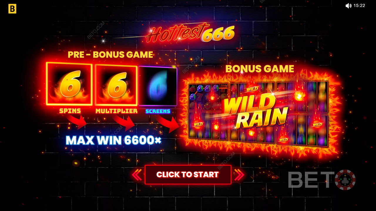 Le funzioni bonus spiegate in Hottest 666 di BGAMING