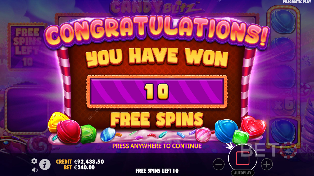 Vinci 10.000x la tua puntata nella slot Candy Blitz!