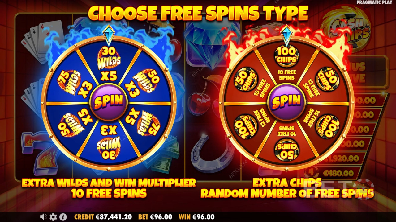 Le caratteristiche dei bonus spiegate in Cash Chips da Pragmatic Play