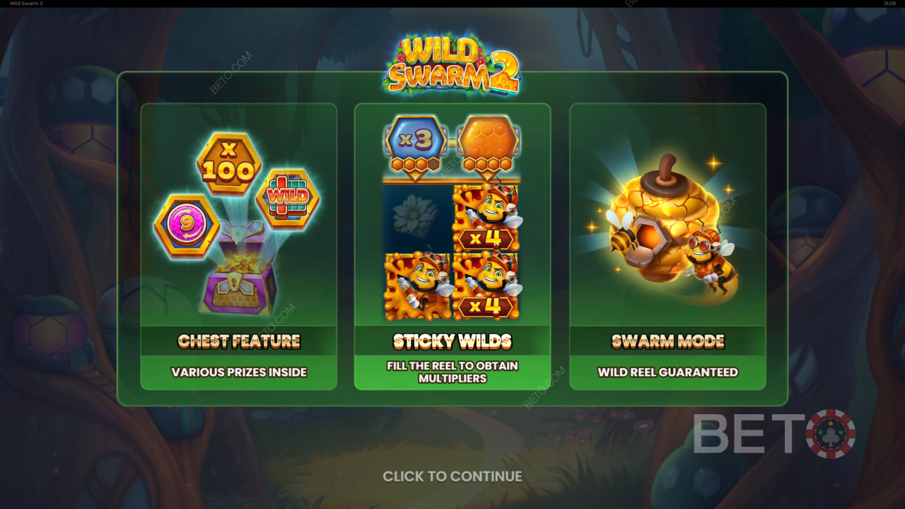 Le caratteristiche dei bonus spiegate in Wild Swarm 2 da Push Gaming
