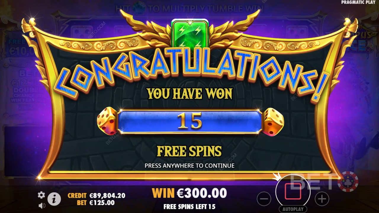 Vinci 5.000x la tua puntata nella slot machine Gates of Olympus Dice!