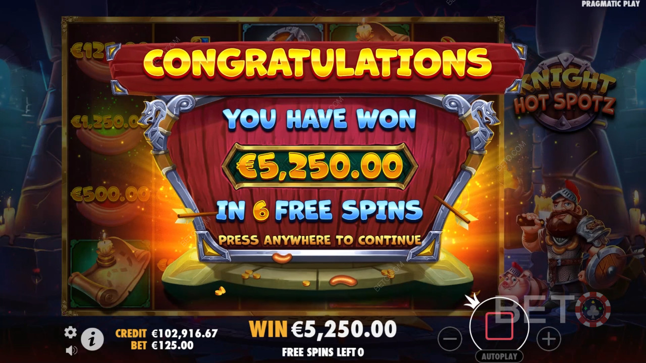 Vinci 2.000x la tua puntata nella slot online Knight Hot Spotz!