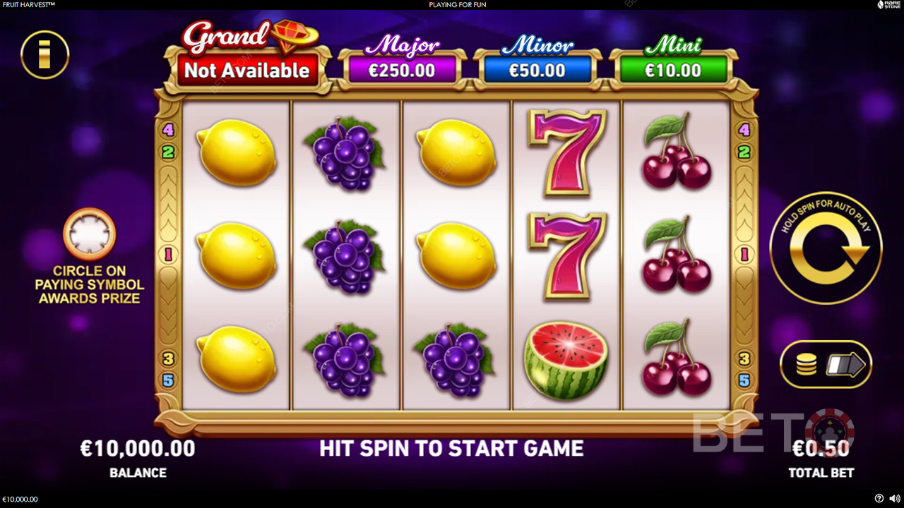Vinci 1.250x la tua scommessa nella video slot Fruit Harvest!