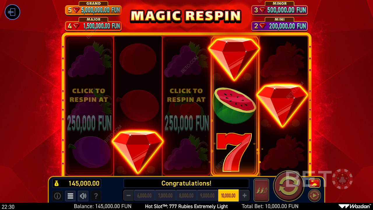 Fessura calda: 777 Rubini Estremamente Leggeri Recensione da BETO Slots