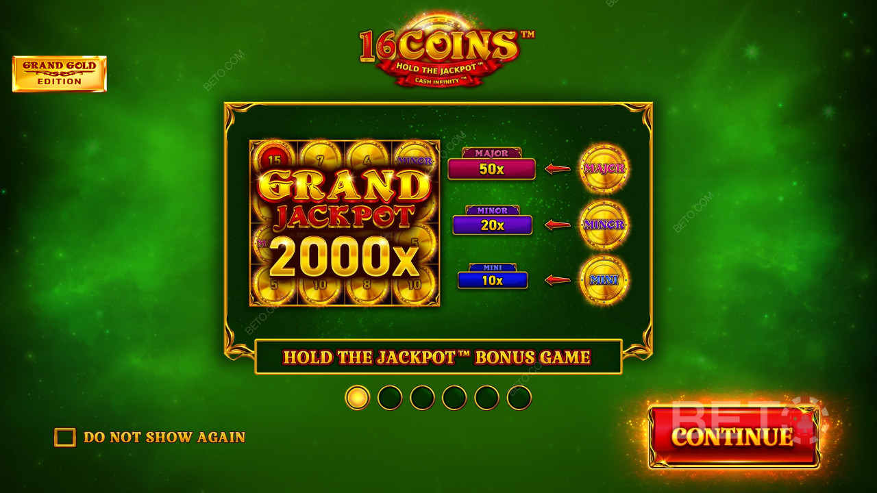Vinci 2.000x la tua puntata nella slot online 16 Coins Grand Gold Edition!
