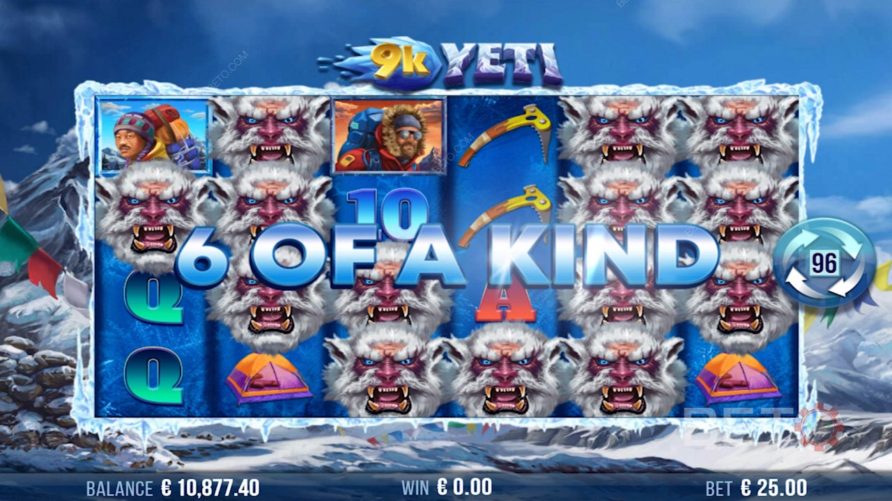 Realizza una combinazione da sei e vinci alla grande nella slot online 9k Yeti
