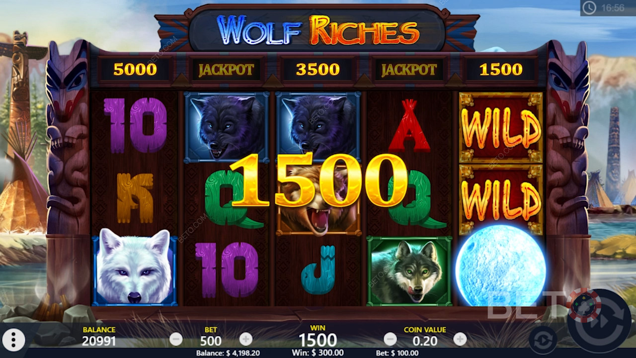 Godetevi le vincite costanti nella slot machine Wolf Riches