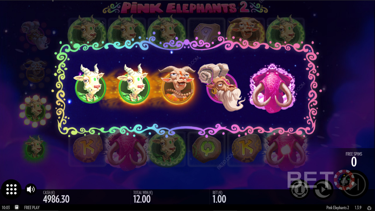 Simboli interessanti che potenziano il bonus in Pink Elephants 2