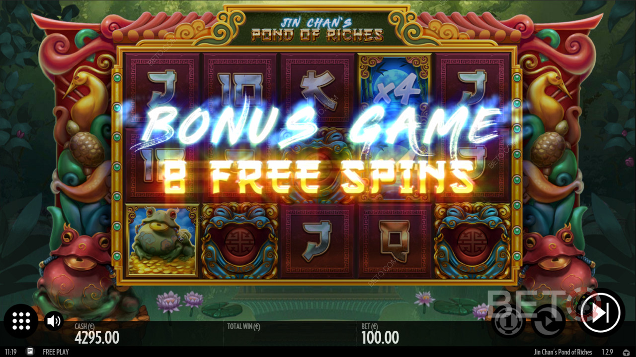 Ottenete fino a 16 giri gratuiti bonus durante la funzione Bonus Game
