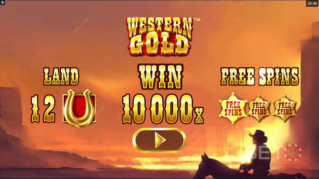 Schermata introduttiva di Western Gold