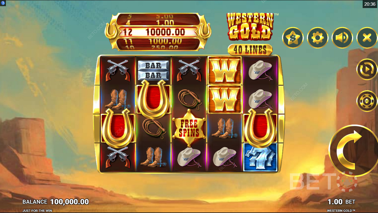 Slot a tema cowboy Western Gold di Just For The Win