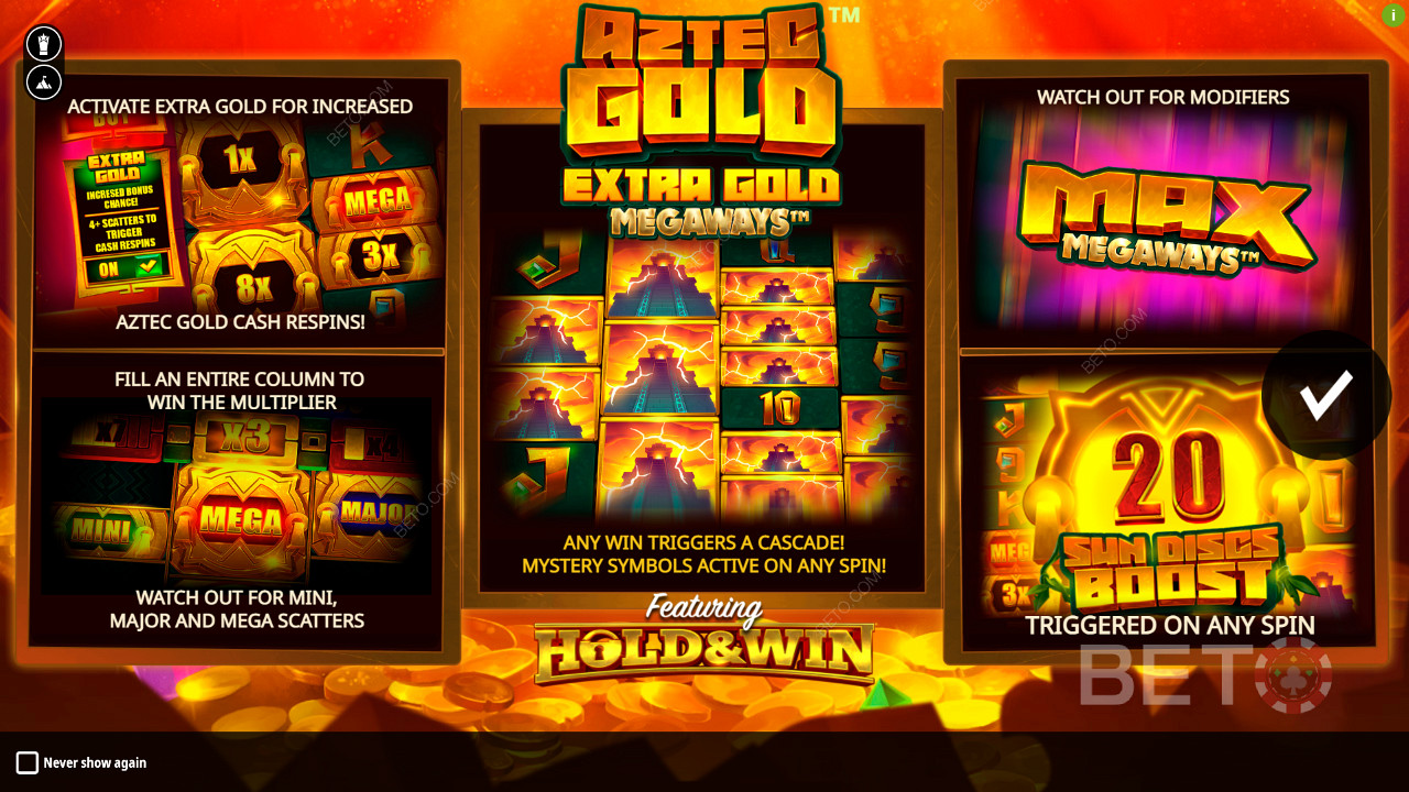 Godetevi le molteplici funzioni bonus della slot Aztec Gold Extra Gold Megaways