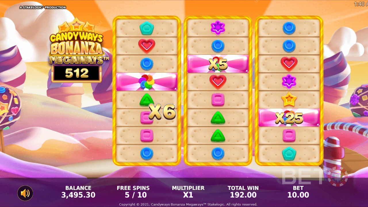 Divertiti con le numerose funzioni premianti della slot online Candyways Bonanza Megaways