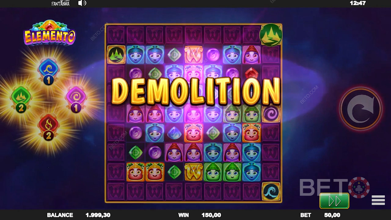 Goditi le diverse funzioni Element Wild e le grandi vincite nella slot Elemento.