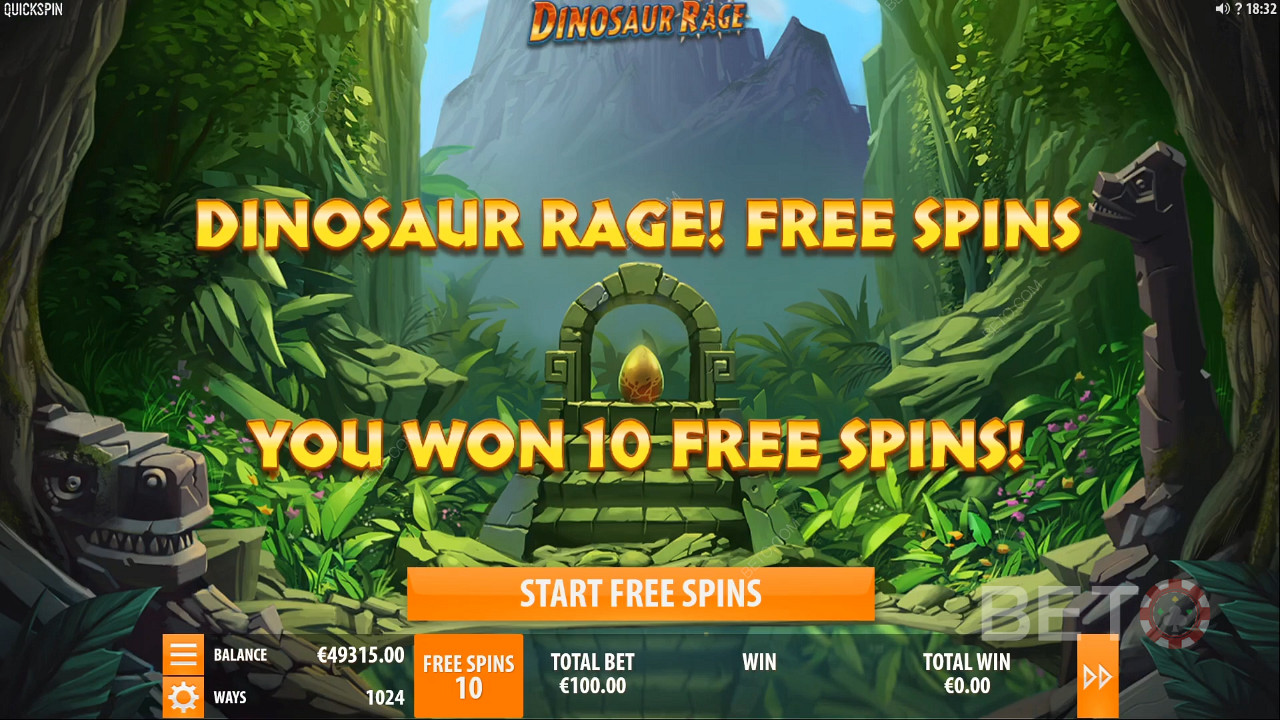 Vincere i giri gratuiti in Dinosaur Rage